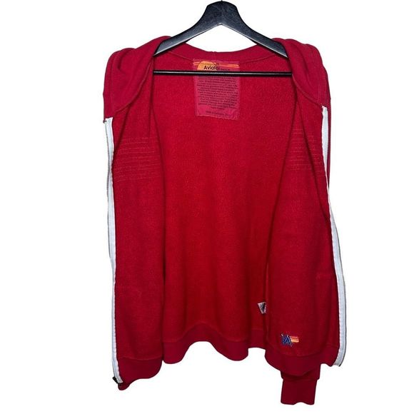 Aviator Nation Red Five Stripe Full Zip Hoodie Medium - Picture 3 of 4
